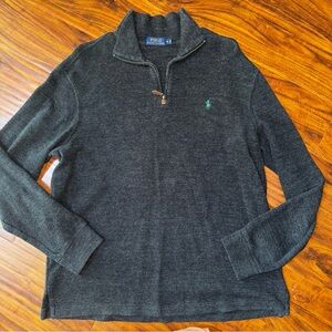 Ralph Lauren Polo Dark Gray 3/4 Zip Sweater Medium